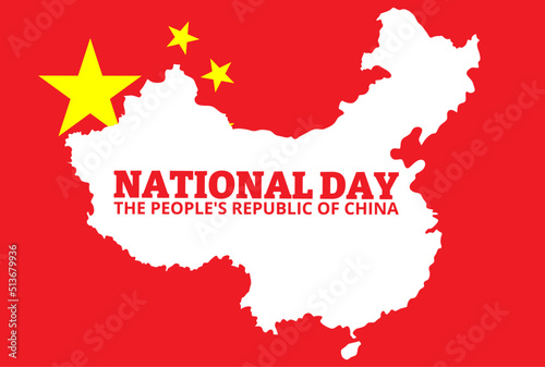 National Day of the People's Republic of China banner with map flag