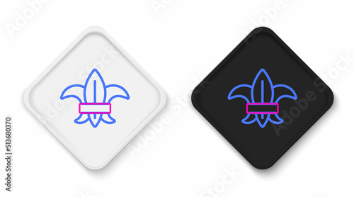 Line Fleur de lys or lily flower icon isolated on white background. Colorful outline concept. Vector