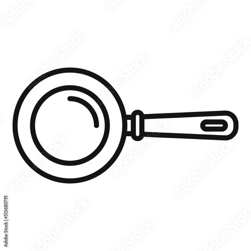 Top view wok frying pan icon outline vector. Oil cooking