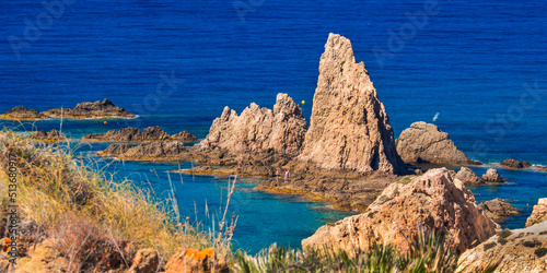 Las Sirenas Reef, Cala de las Sirenas, Cabo de Gata-Níjar Natural Park, UNESCO Biosphere Reserve, Hot Desert Climate Region, Almería, Andalucía, Spain, Europe