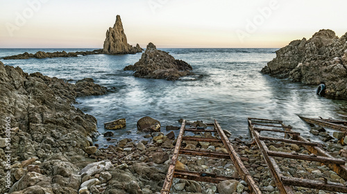 Las Sirenas Reef, Cala de las Sirenas, Cabo de Gata-Níjar Natural Park, UNESCO Biosphere Reserve, Hot Desert Climate Region, Almería, Andalucía, Spain, Europe
