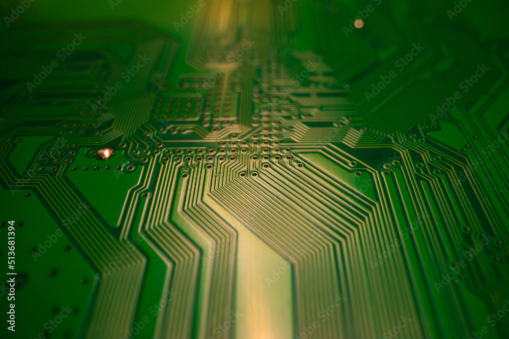 Circuit board. Technological electronic plate with roads and other ...