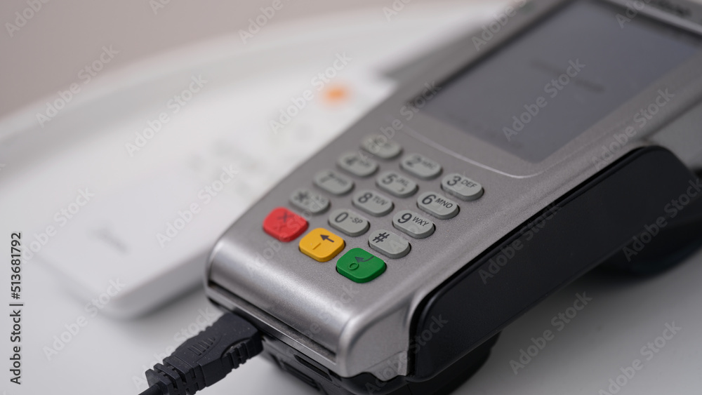 Payment terminal for receiving money and paying with bank card Payment terminal for receiving money and paying with bank card