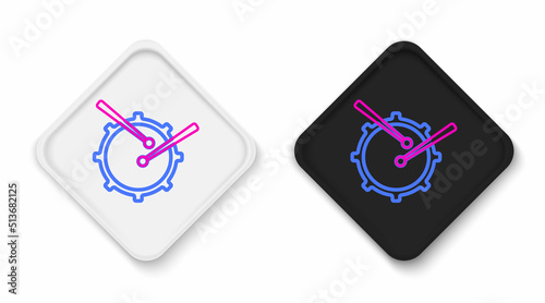 Line Drum with drum sticks icon isolated on white background. Music sign. Musical instrument symbol. Colorful outline concept. Vector