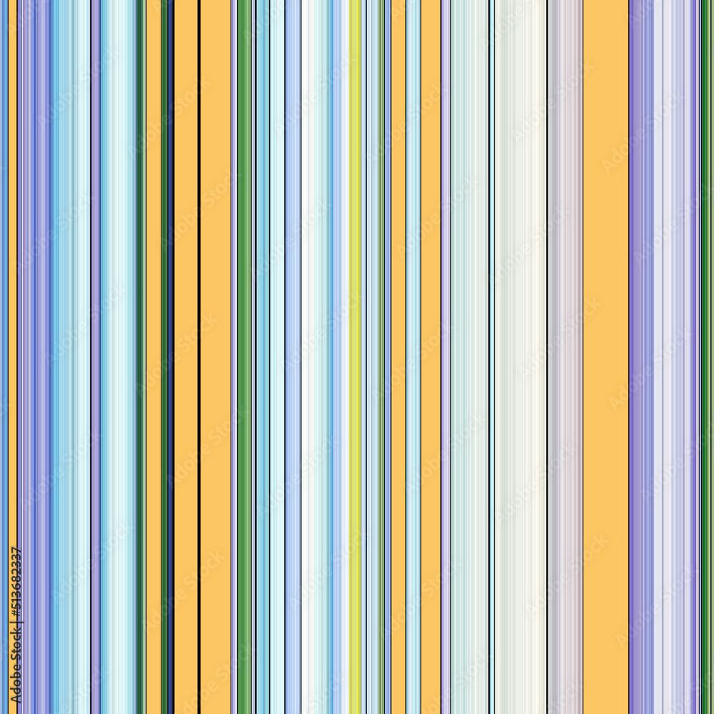 Fototapeta premium Blue, very peri, green and yellow stripes seamless pattern