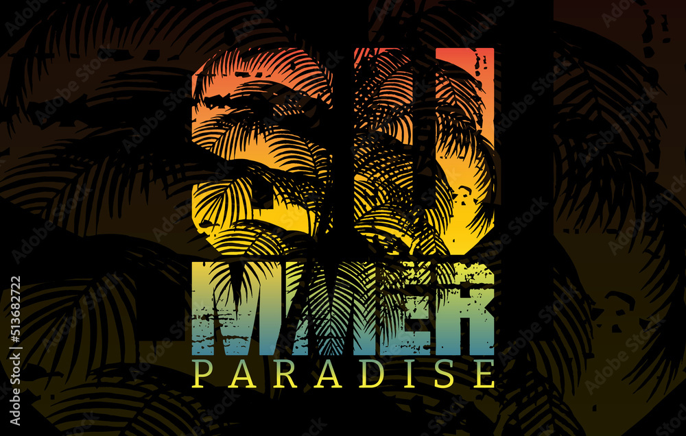 Summer Paradise graphic vector t shirt design