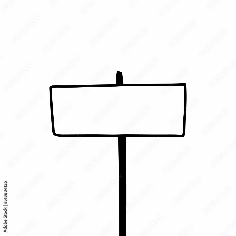 Empty road warning sign hand drawn vector illustration in cartoon doodle style blank Empty road warning sign hand drawn vector illustration in cartoon doodle style blank