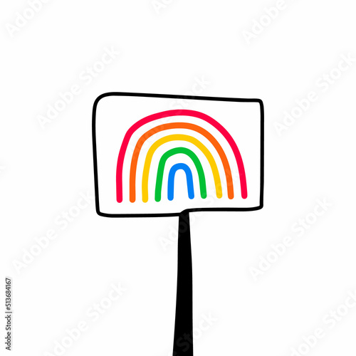 Warning sign road attention rainbow symbol homosexual