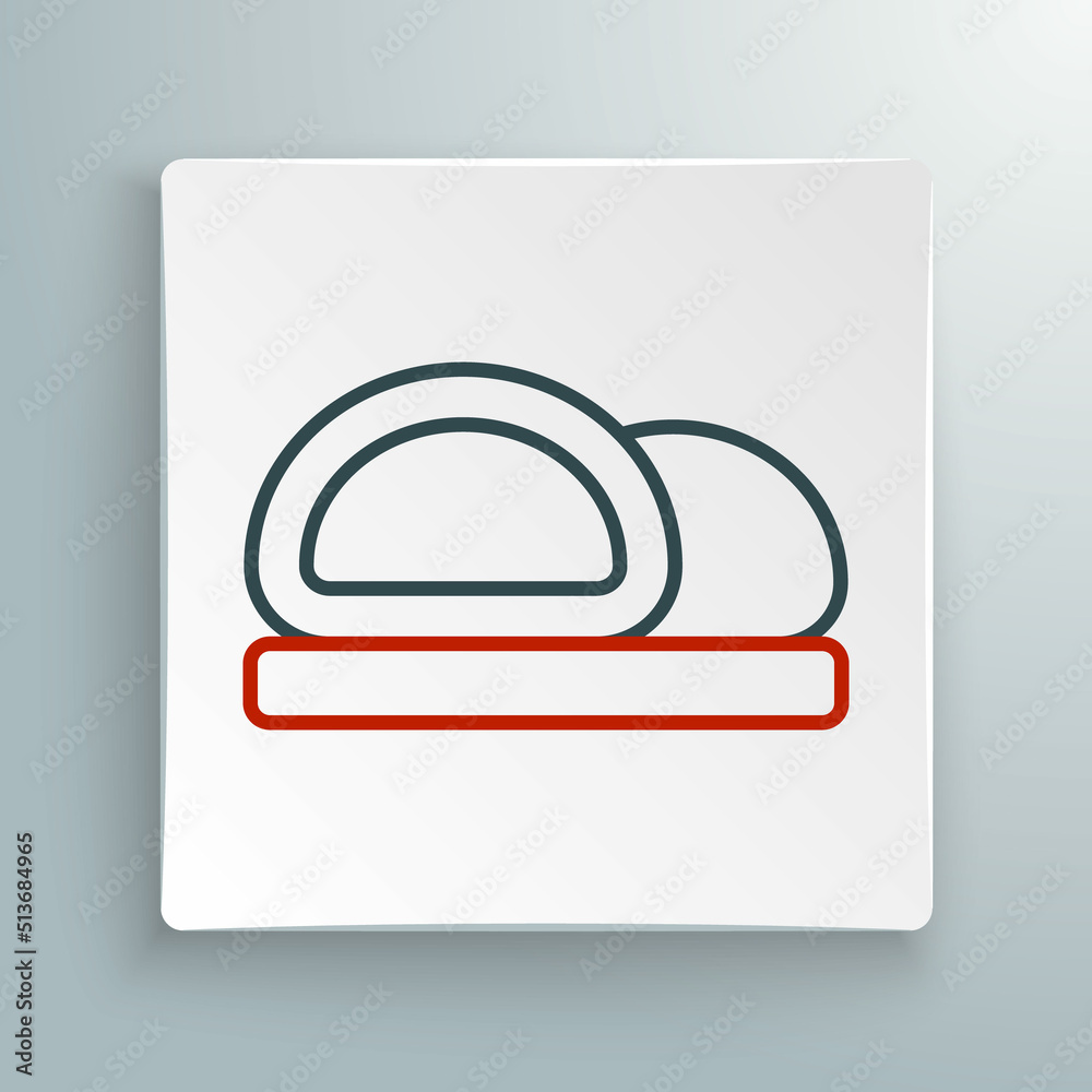 Line Sushi icon isolated on white background. Traditional Japanese food. Colorful outline concept. Vector