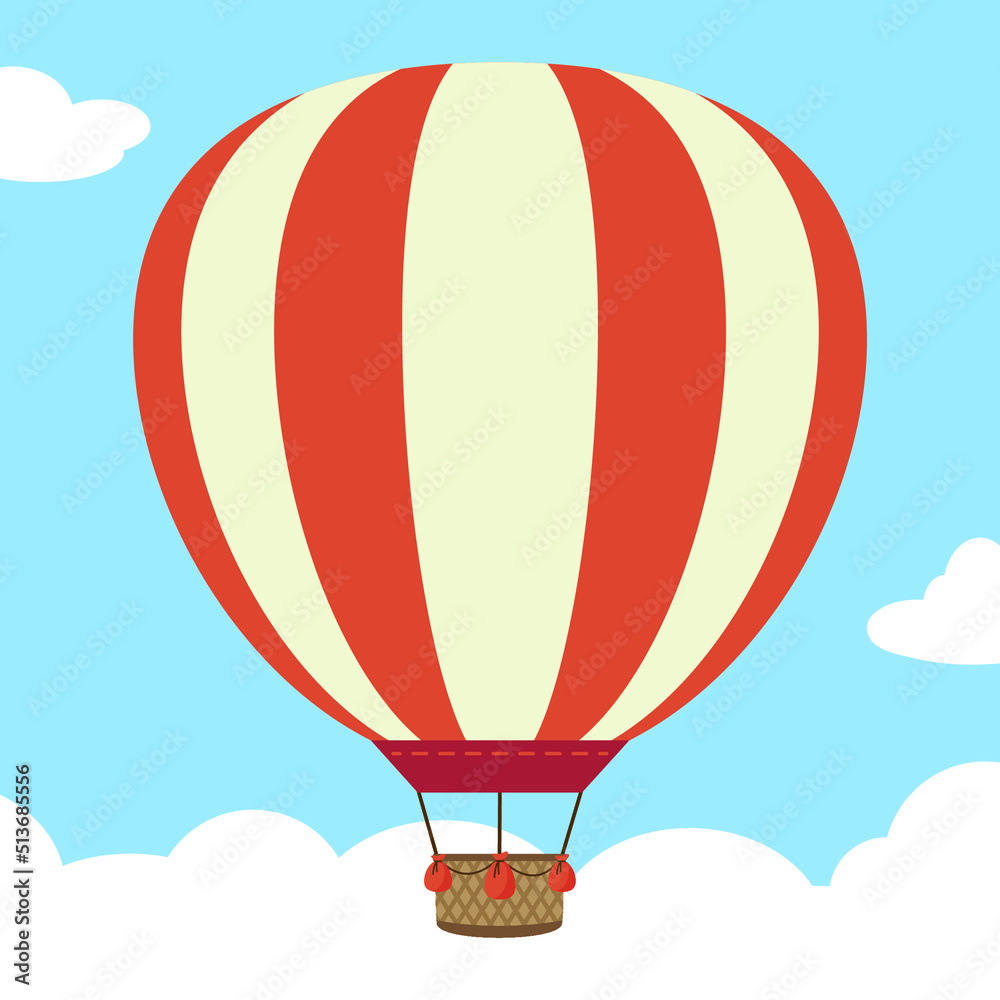 Obraz premium Hot air balloon flies in the clouds