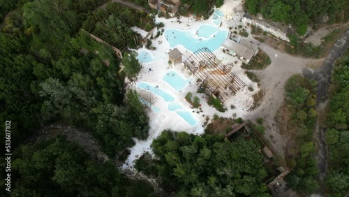 Bagni San Filippo hot springs - aerial lateral dolly