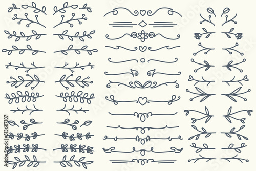 Thirty five Hand drawn vector dividers Fototapet