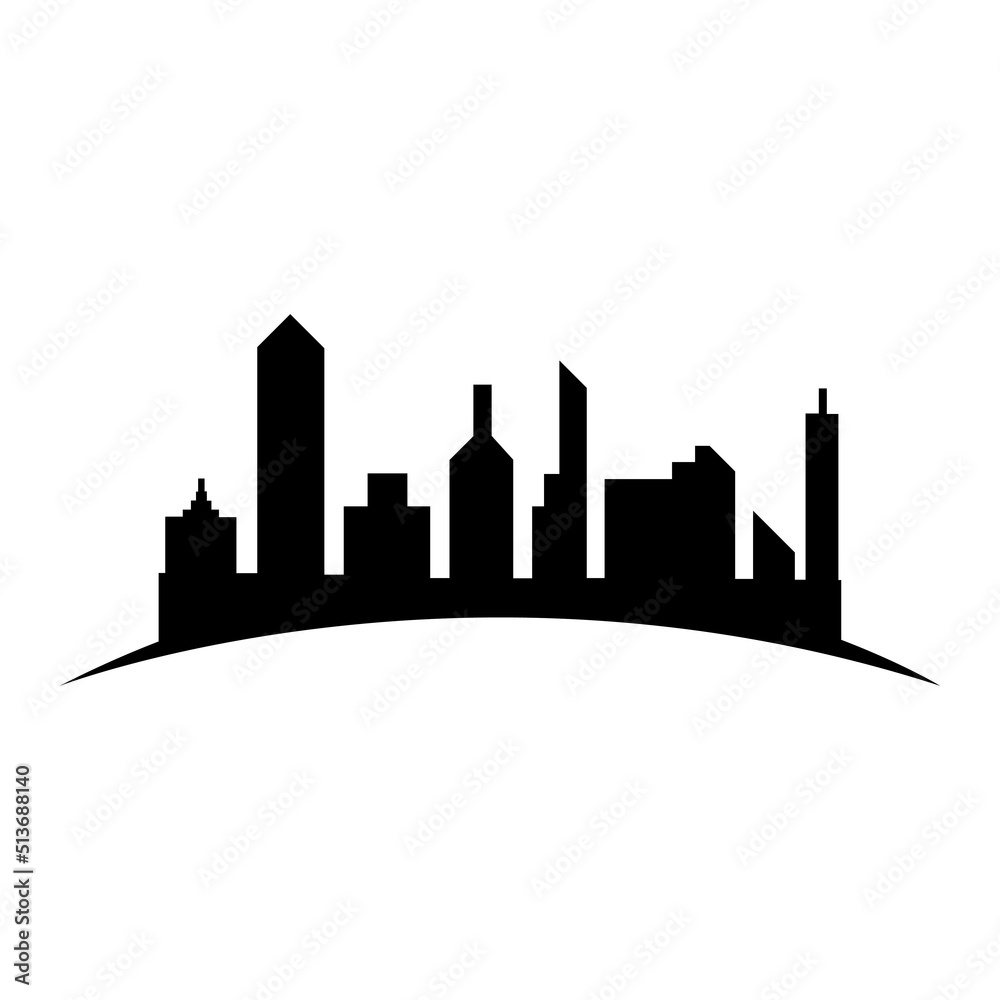 Modern City skyline vector icon background Modern City skyline vector icon background