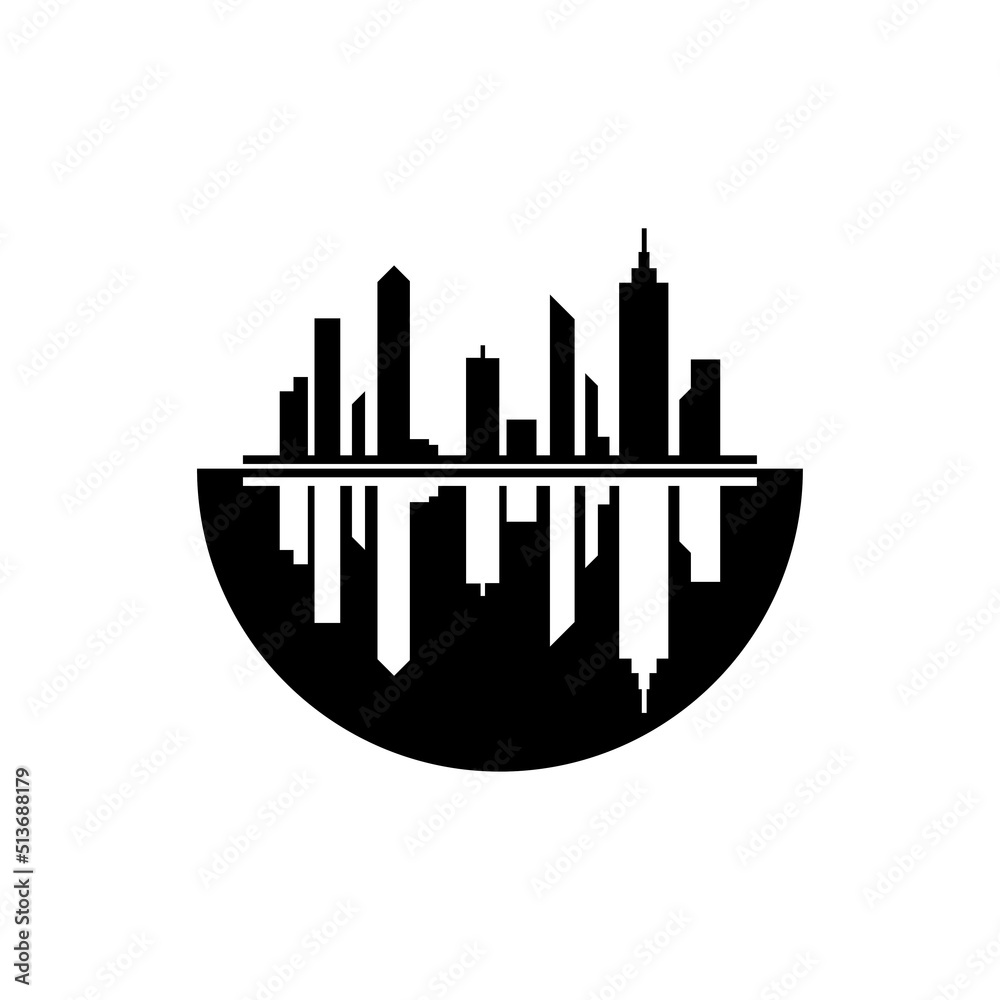 Modern City skyline vector icon background