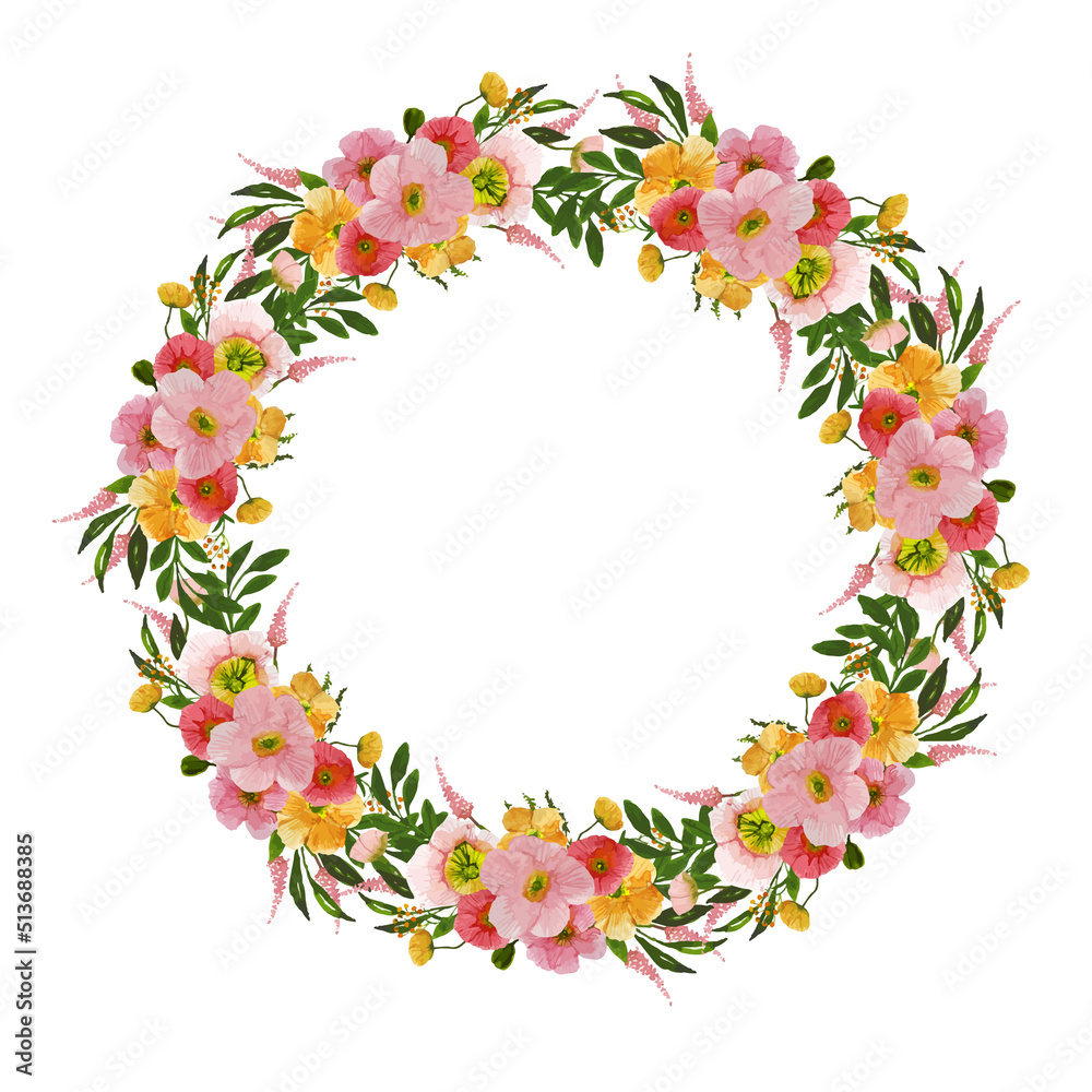 wreath of flowers watercolor