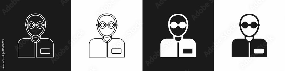 Set Teacher icon isolated on black and white background. Vector Set Teacher icon isolated on black and white background. Vector