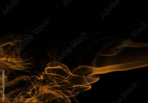 Plumes of Smoke in golden light on a dark background