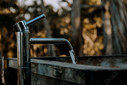 outdoor tap with running water