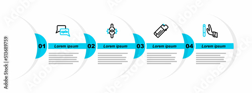Set line Giving up cigarette, Lighter, Joint pain, knee pain and No smoking icon. Vector