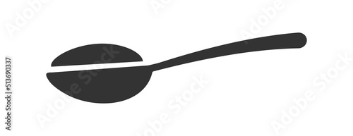 Spoon with sugar icon. Teaspoon symbol. Sign salt vector.