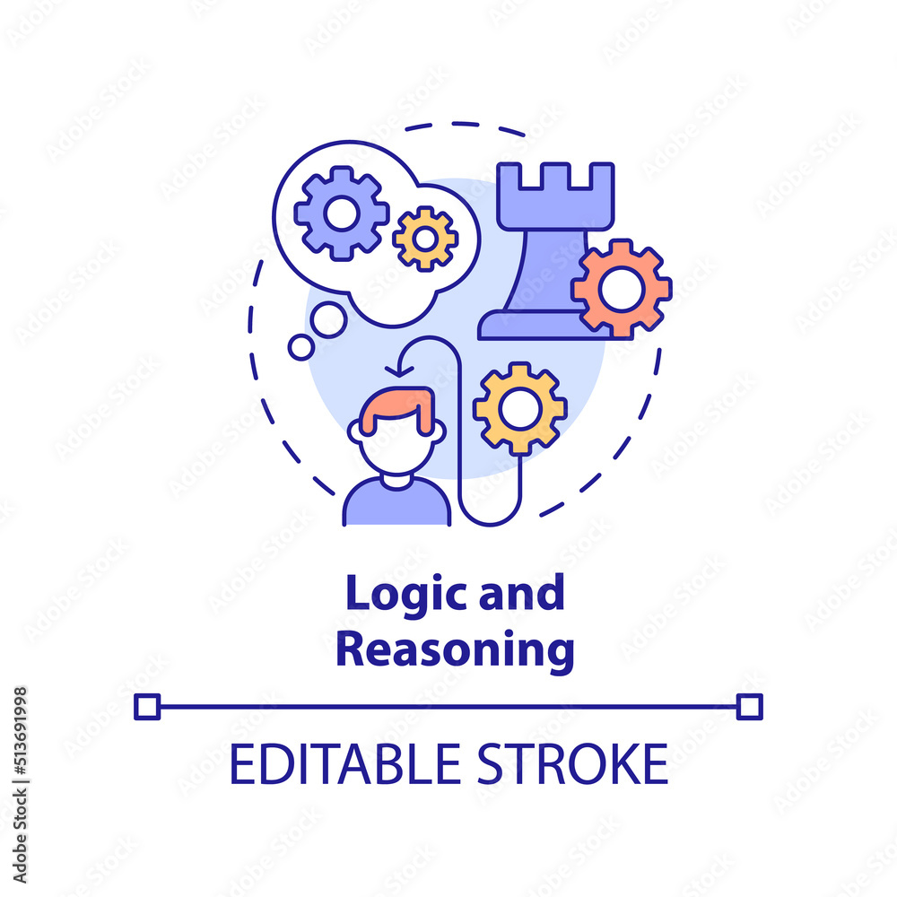 Logic and reasoning concept icon. Life skills abstract idea thin line ...