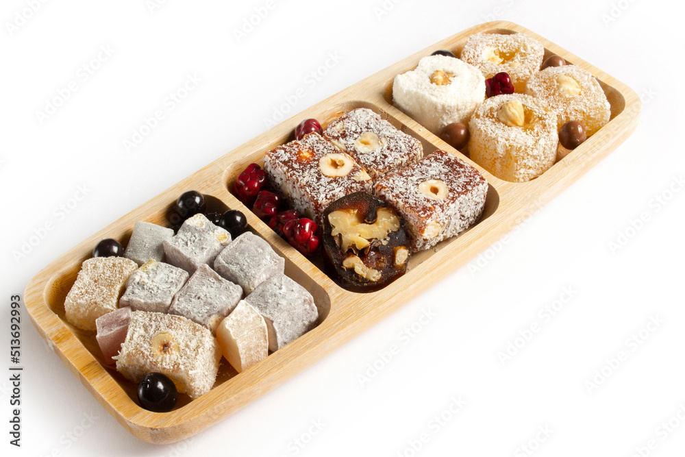 various Turkish delights and chocolate candies various Turkish delights and chocolate candies