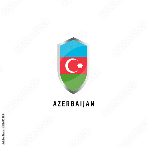 Flag of Azerbaijan with shield icon flat vector illustration Free Download Flag of Azerbaijan with shield icon flat vector illustration - GFXLoad