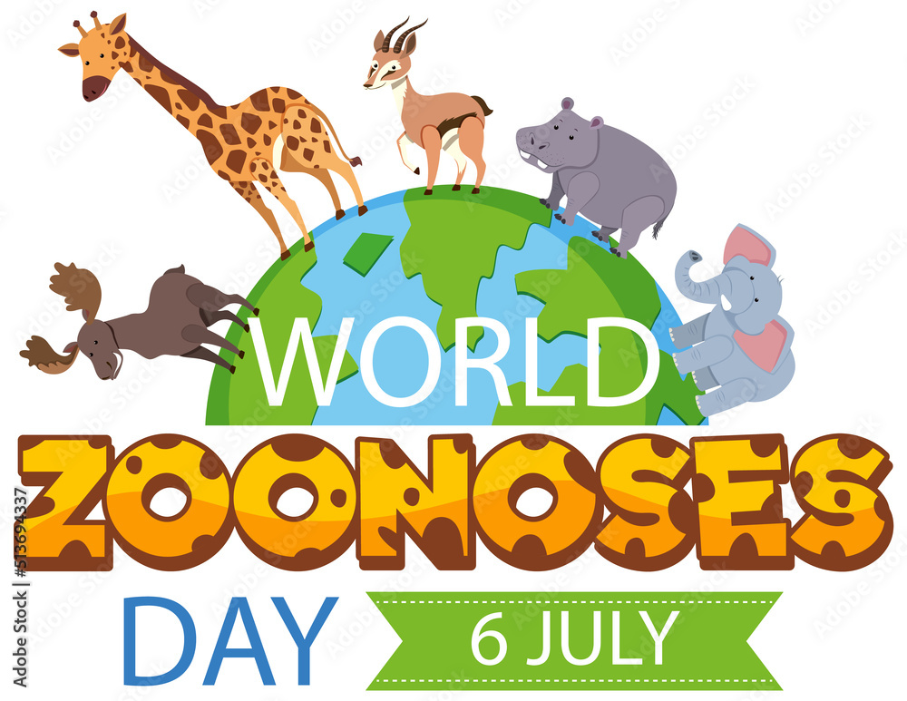 Fototapeta premium World zoonoses day banner design