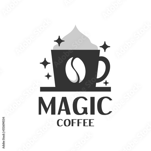 illustration of magician hat forming a cup.good for coffee shop or any business related to coffee.