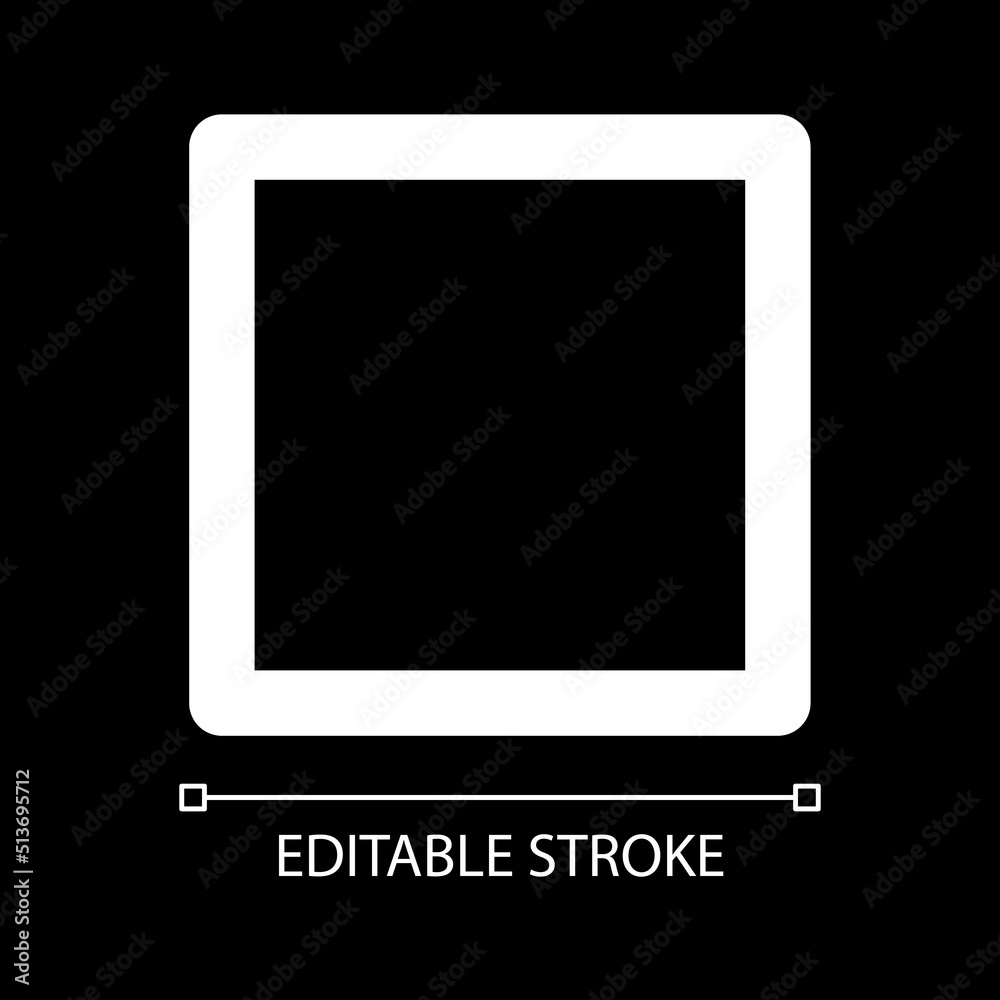 Stop button white linear ui icon for dark theme. Pause playing. Multimedia player control. Vector line pictogram. Isolated user interface symbol for night mode. Editable stroke. Arial font used Stop button white linear ui icon for dark theme. Pause playing. Multimedia player control. Vector line pictogram. Isolated user interface symbol for night mode. Editable stroke. Arial font used