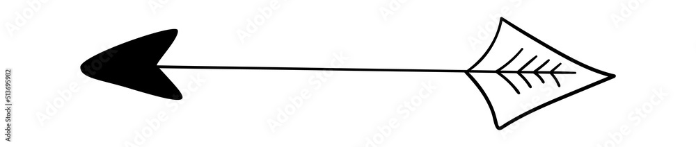 Hand Drawn Decorative Arrow. Vector illustration