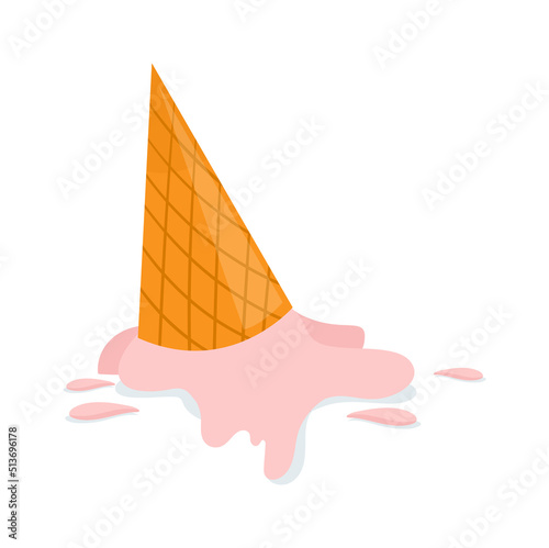 Fallen ice cream. Vector illustration
