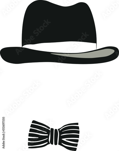 black and white hat