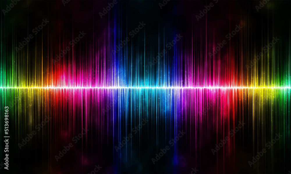 Abstract sound wave background, multicolor