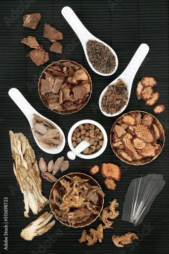 Acupuncture Treatment with Chinese Herbs and Spice photo