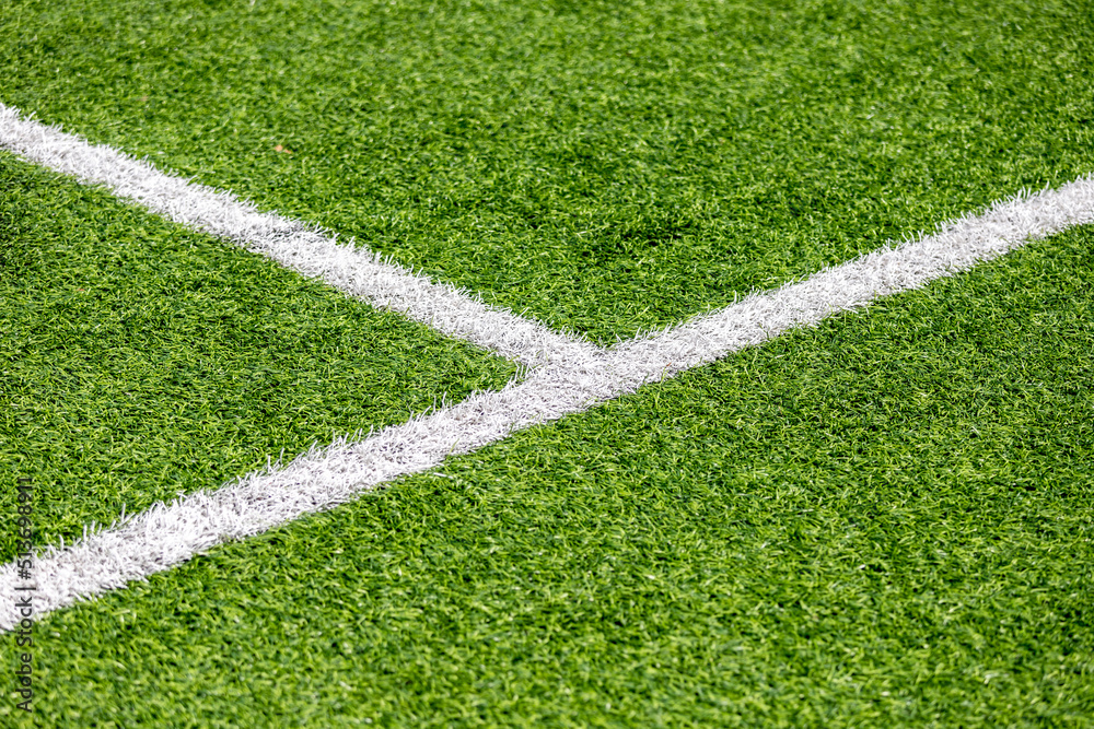 marking lines on a green football field