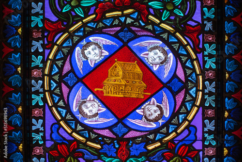 Stained glass windows in the Monastery Santa de Montserrat
