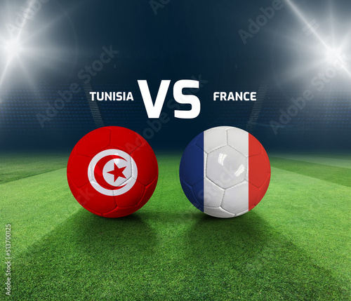 Soccer matchday template. Tunisia vs France Match day template.