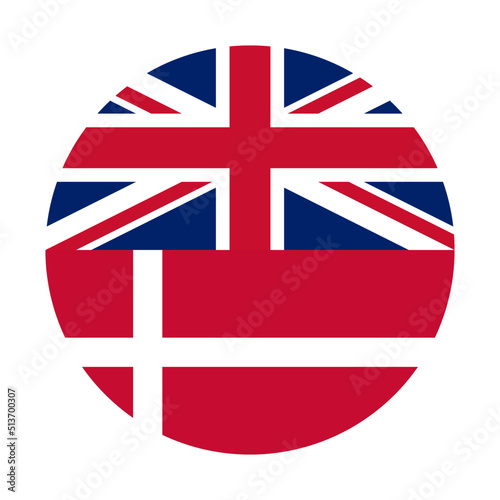 circle icon of union jack and danish flags. vector illustration isolated on white background