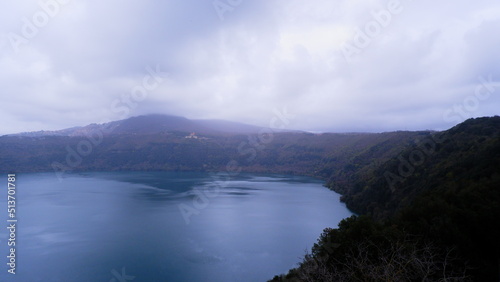 Castel Gandolfo town located by Albano lake, Lazio, Italy 