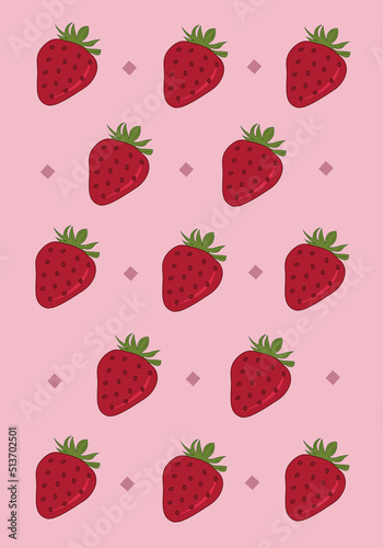 Strawberry vector wallpaper for graphic design and decorative element