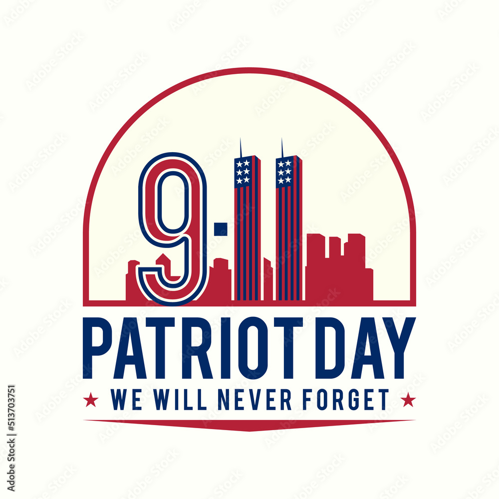 Patriot Day anniversary banner emblem design