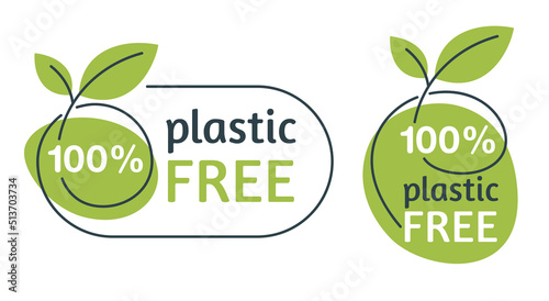 Plastic free stamp in eco-friendly design