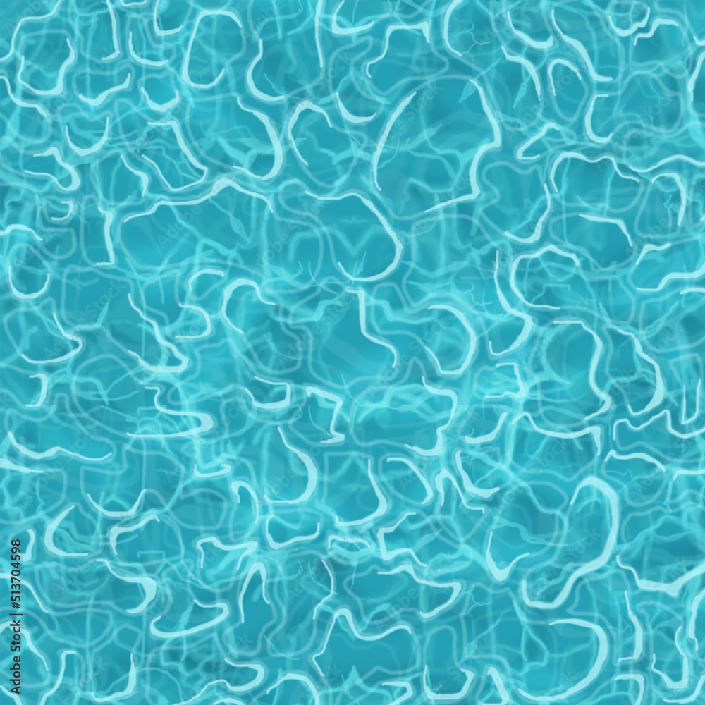 Fototapeta premium Water background top view, illustration