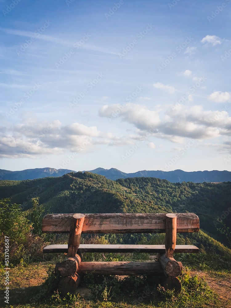 bench in the mountain