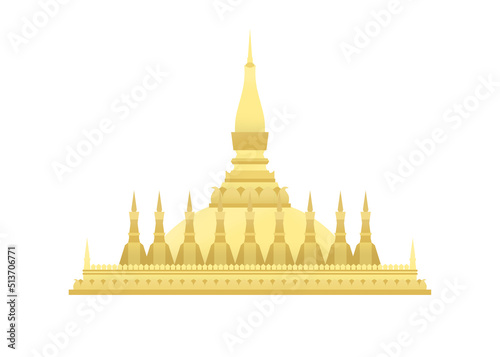 The large Buddhist golden stupa from Vientiane the capital city of Laos, Phra That Luang. © 6-SensE