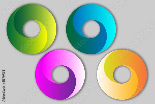 Gradient  colourful circle, round grafic symbol, vector illustration