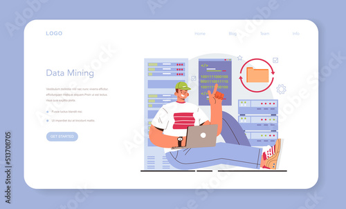Big data web banner or landing page. Mining and analyzing
