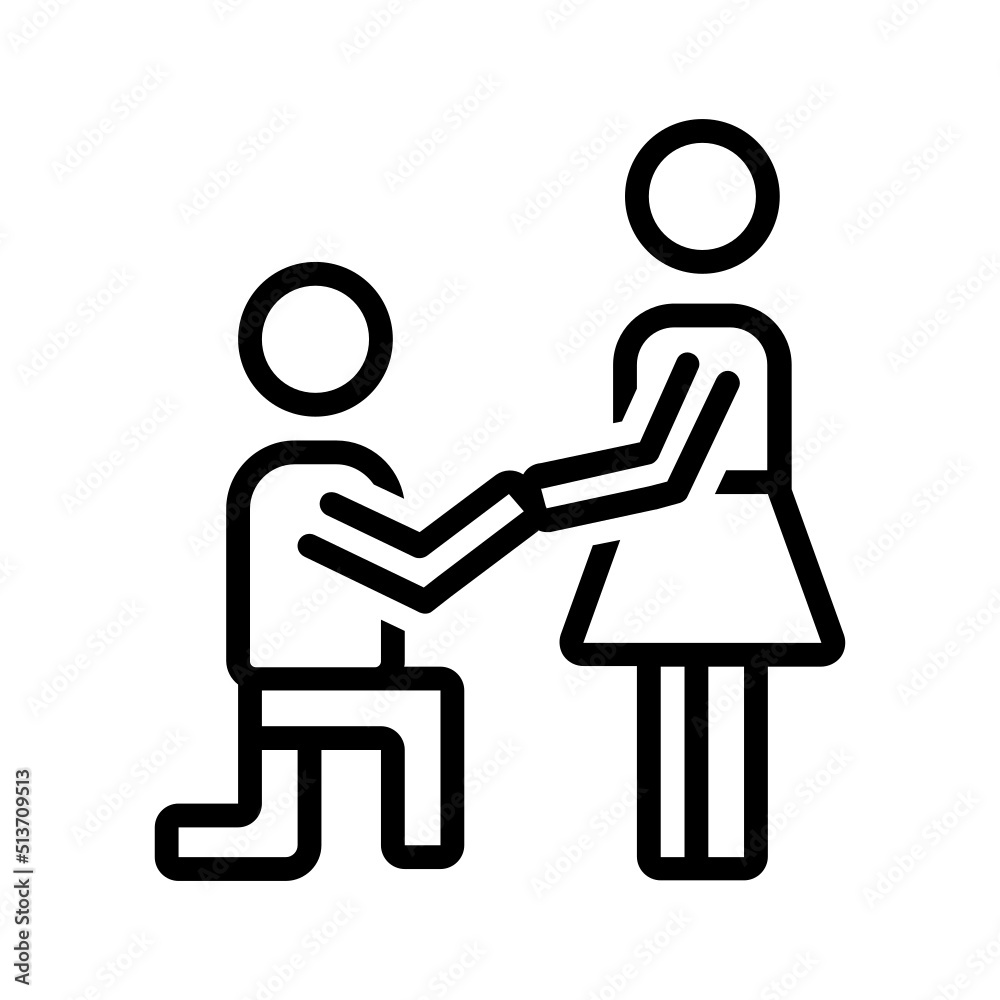 Black line icon for Holding hands Black line icon for Holding hands
