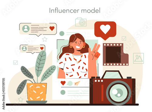 Photo model concept. Man and woman represent new clothes